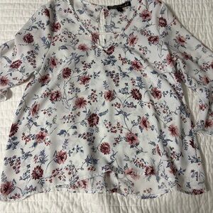 Gypsies & Moondust White Floral Blouse